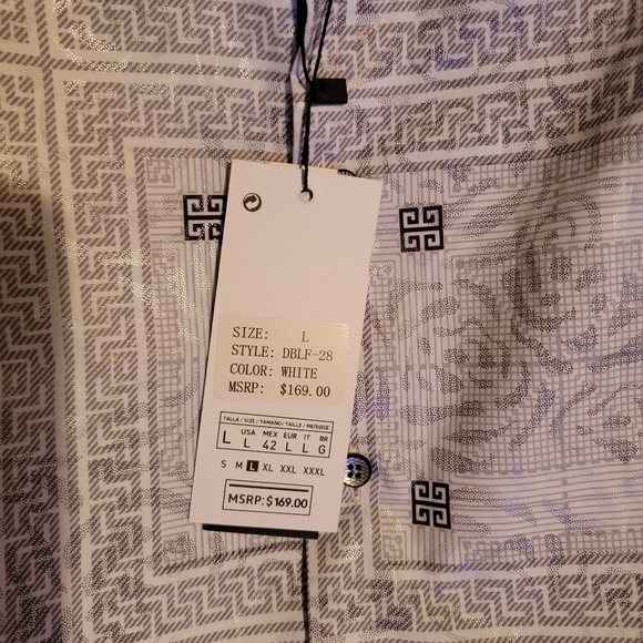 $169 Silver Stone Collection Men's Lg.Geometric Print Modern Fit Button-Up NWT - Picture 14 of 16